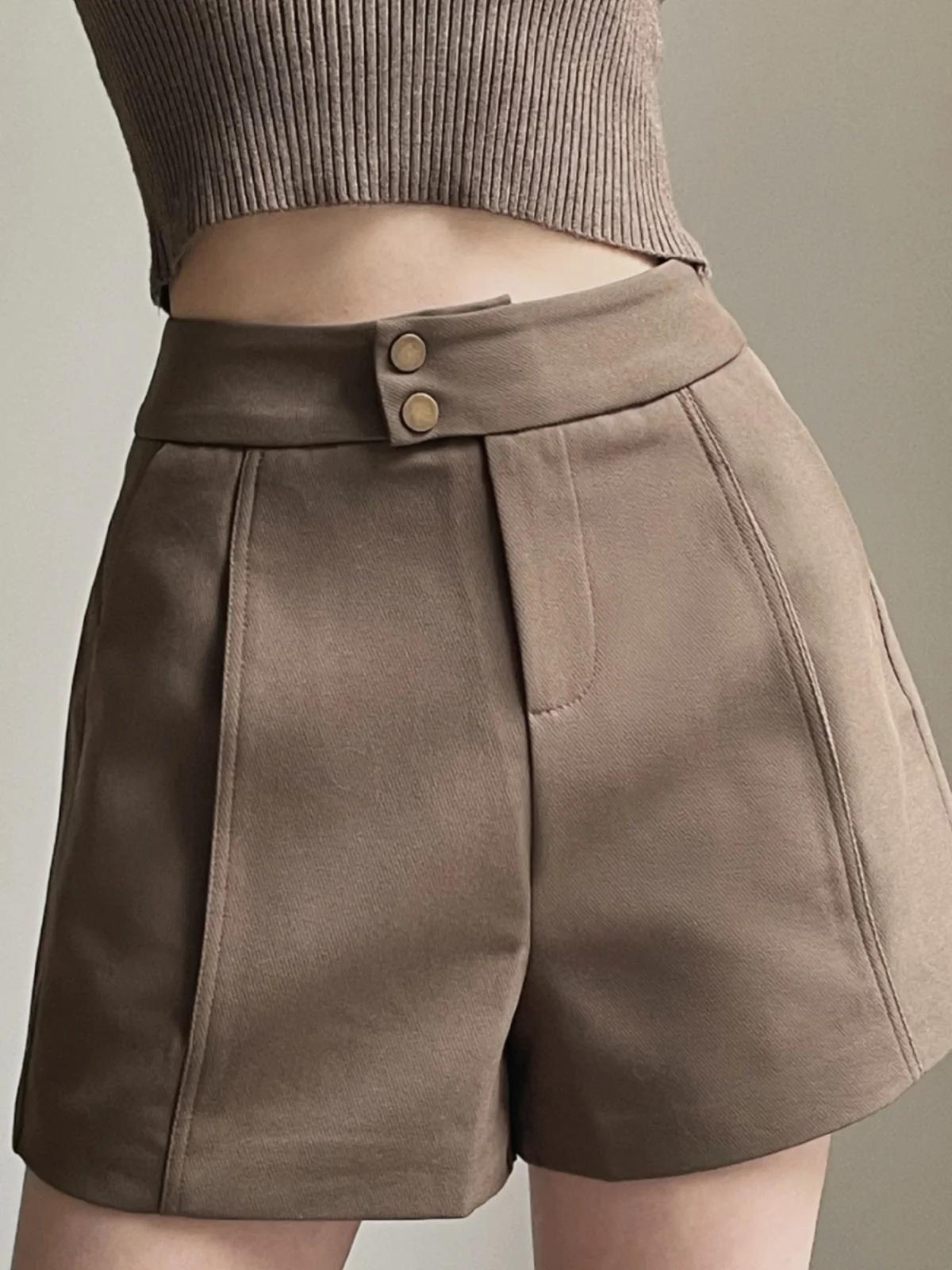 

Женские повседневные хлопковые брюки с высокой талией, А-силуэт, простой дизайн, универсальные, стройнящие, скрывающие бедра, удобные в носке