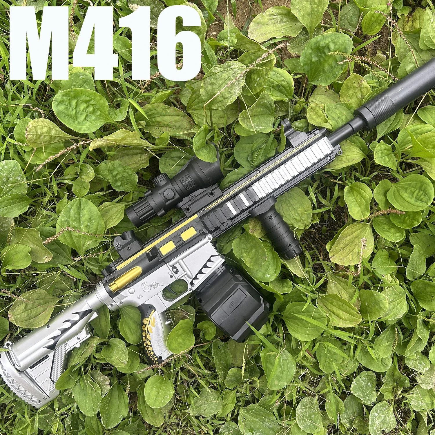 M416 Classic Manual Pull-Up Mode with Elastic Gel That Can Launch Gel Ball Toy Gun Boy Outdoor Toy Holiday Gift Christmas