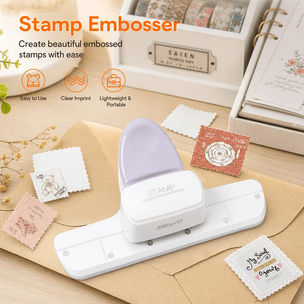 Alat Perforasi Stempel Pos, Pembuat Lubang Kertas, Alat Embos untuk Scrapbooking, Pembuatan Kartu, Pembungkus Kado, Kerajinan, Alat Tulis