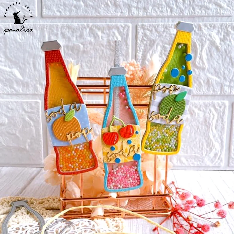 Bottle Fruit Cherry Tag Metal Cutting Dies DIY Scrapbooking Paper Card Making Embossing Craft Template for Handmade Gift Album