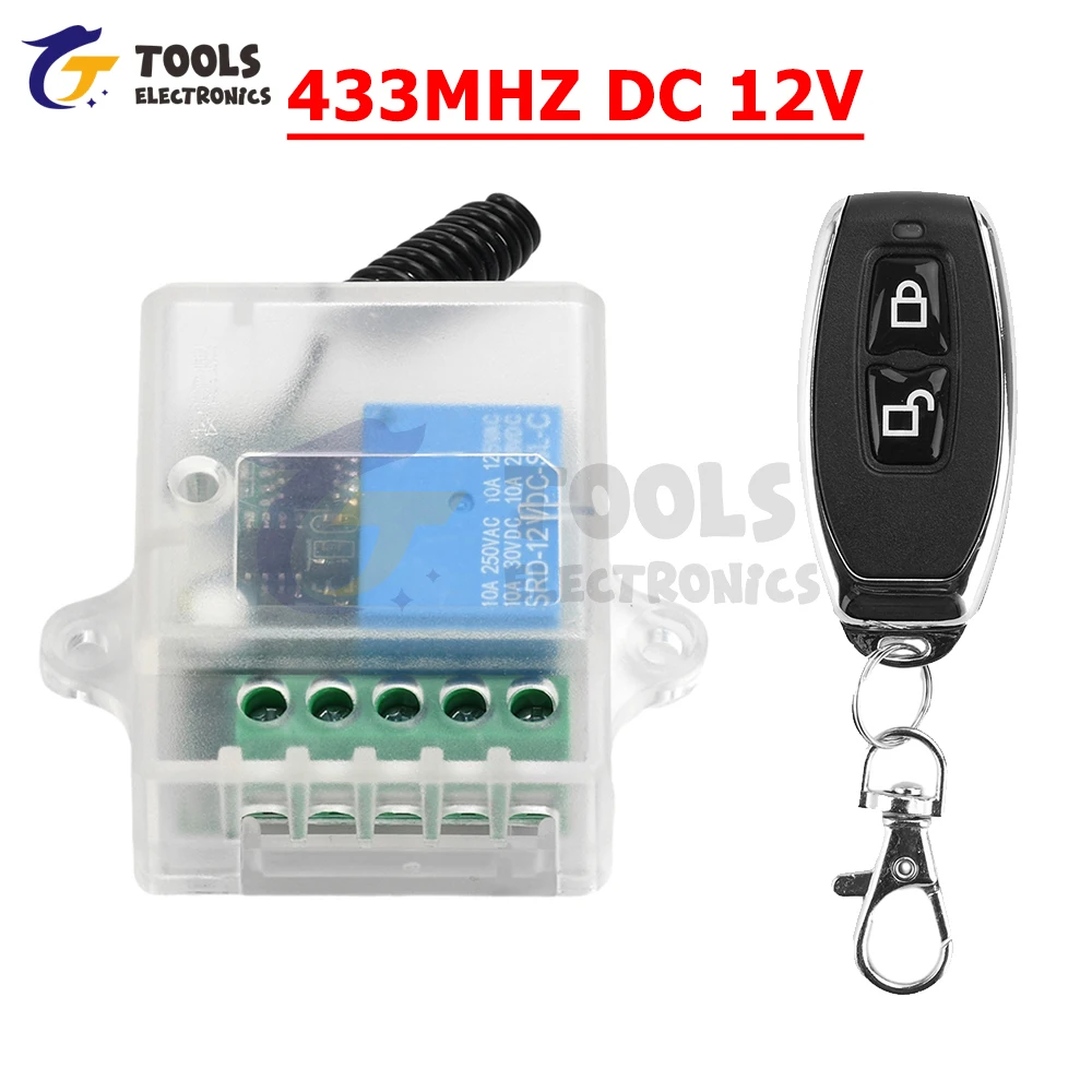 

433MHZ Universal Wireless Remote Control Switch 1CH Relay Receiver Controller Module and RF Transmitter