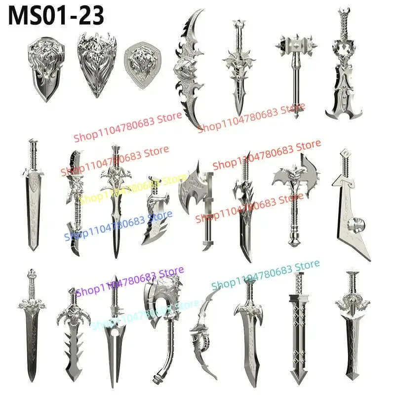 MOC Building Blocks Mini Action Figure Accessories Bow, Battle Axe, Assembly Model Display Anime Toy Accessories Gift