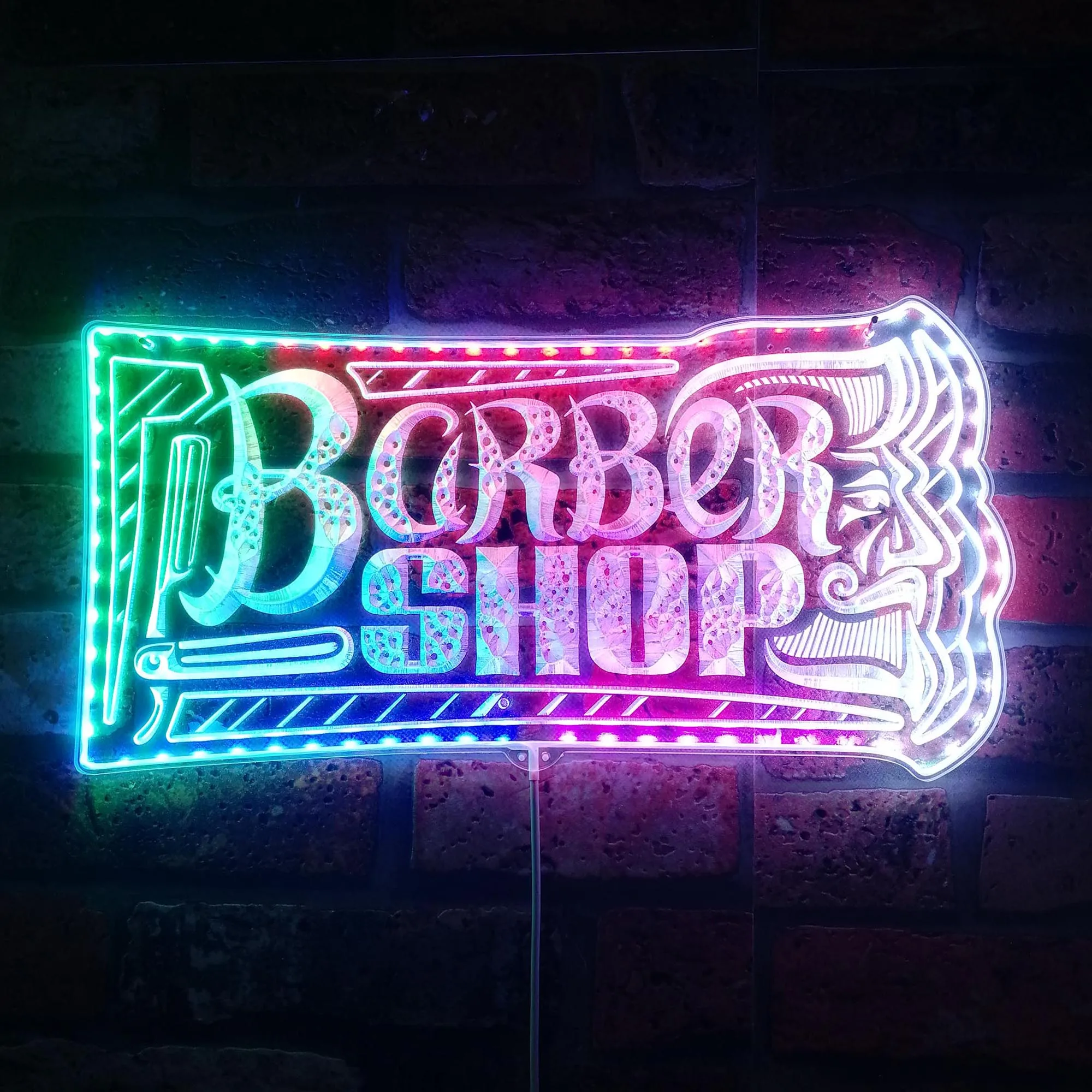 Man Face Barber Shop Glam Led Neon Sign st06-fnd-i0080-c