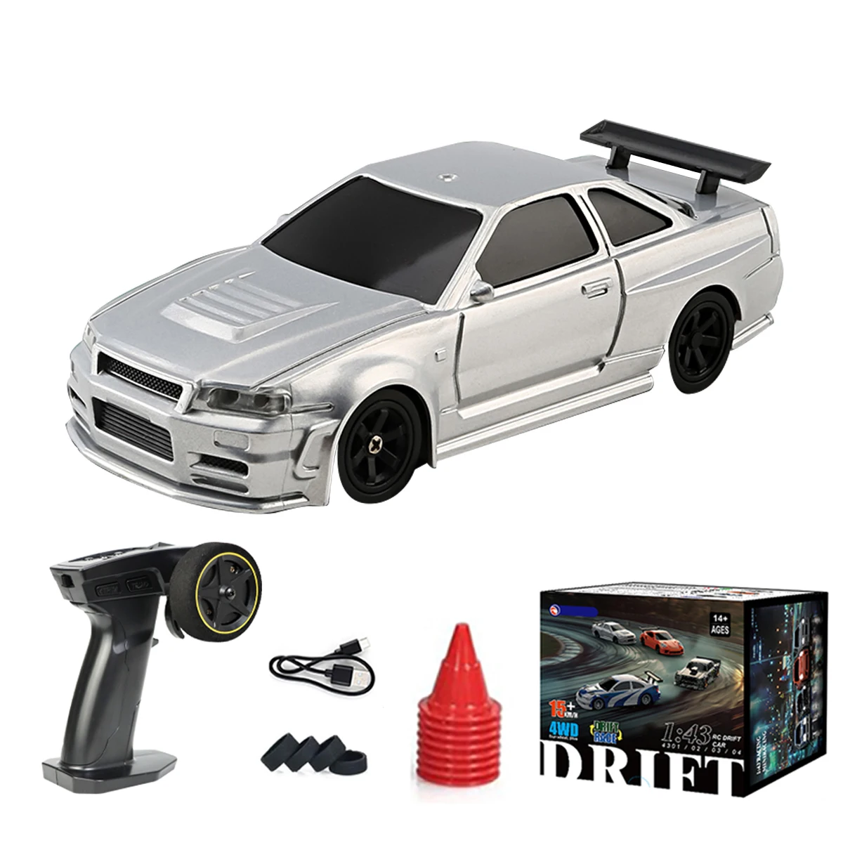 1/43 4WD RC Drift Auto 2.4G Mini Raceauto Afstandsbediening Snelheidsauto RTR Vierwielaandrijving Hoge Snelheid Model Speelgoed voor Kinderen Jongens Cadeau