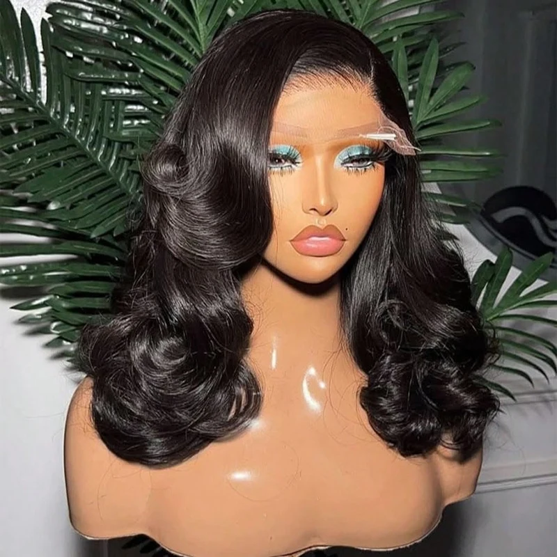 230% Body Wave HD Lace Frontal Perücke, kurze Bob-Perücken, Body Wave Echthaarperücken, 13x4 13x6 transparente Lace Front Perücken für Frauen