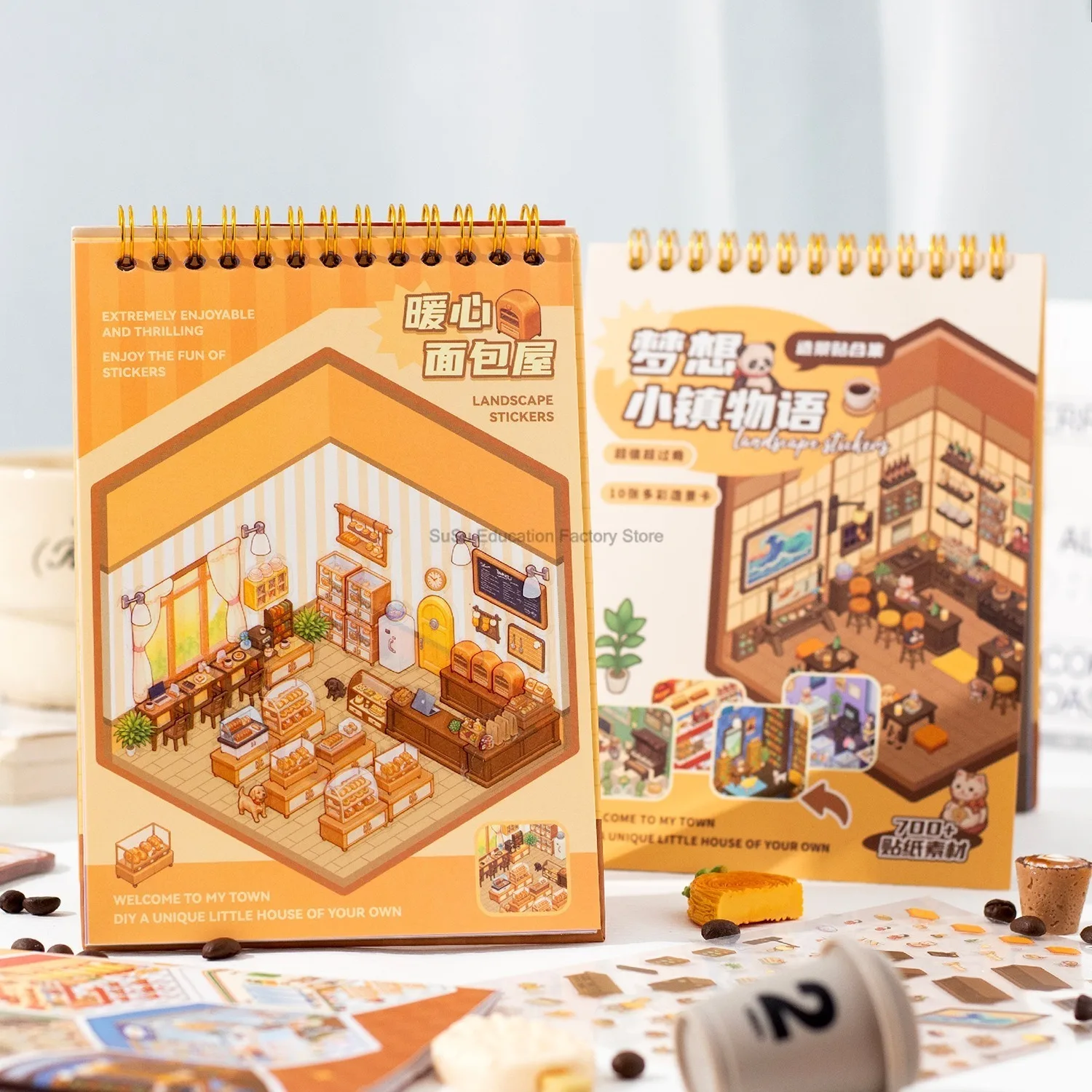 3D Landscape Sticker 10Sences in Book Collection Book Album Cartoon Scene DIY Toy Game Festival Birthday Gift for Kid Girl Child