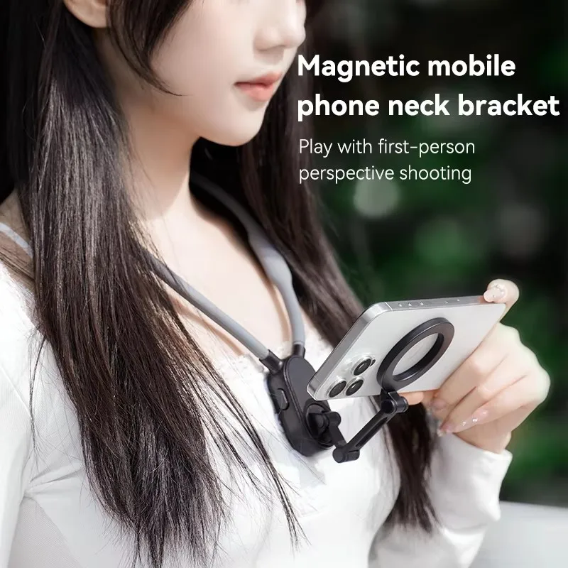 

Magnetic ilicone Neck Mount Quick Release Hold Indoor For IPhone 16 15 14 13 12 Samsung Xiaomi Travel Photography Essentials
