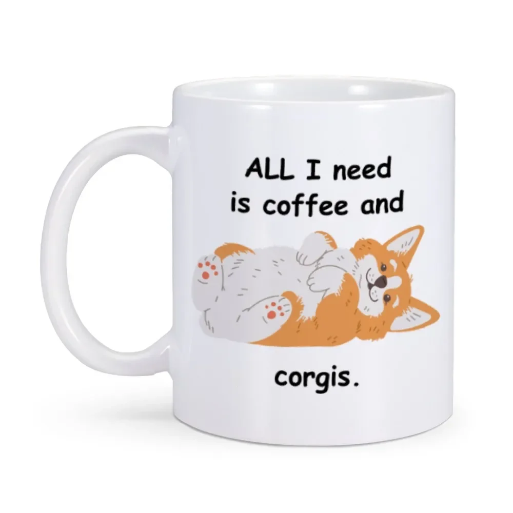 Cute Corgi Coffee Mug Ceramics Camping Cup 11oz Home Tea Cup Dog Lover Birthday Water Mugs Gift Pembroke Welsh Corgis Owner Cups