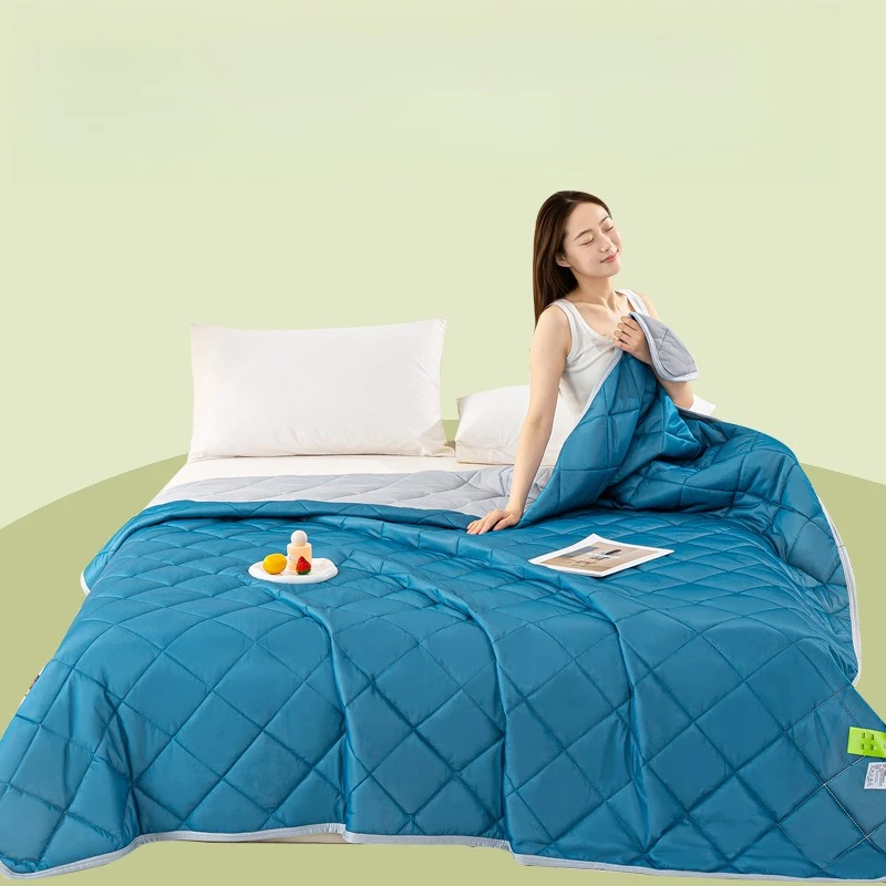 Cool silk ice cream solid color air conditioner quilt Xia Liang quilt Student dormitory summer quilt Cold machine washable