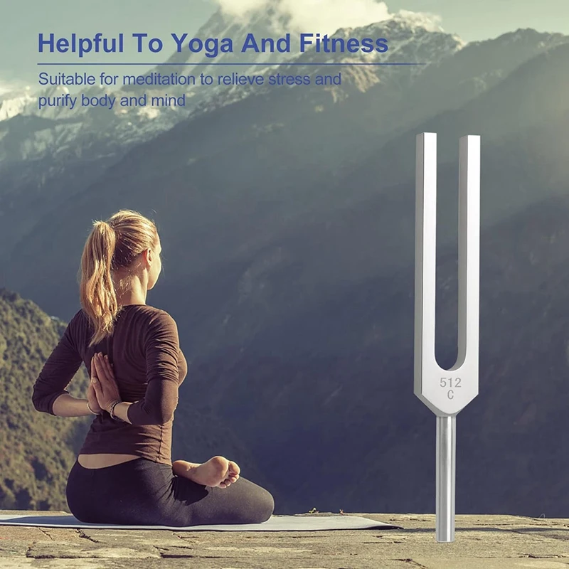 Liga de alumínio Tuning Forks com martelos para Nermentation System Testing, Sound Healing Therapy, 512Hz