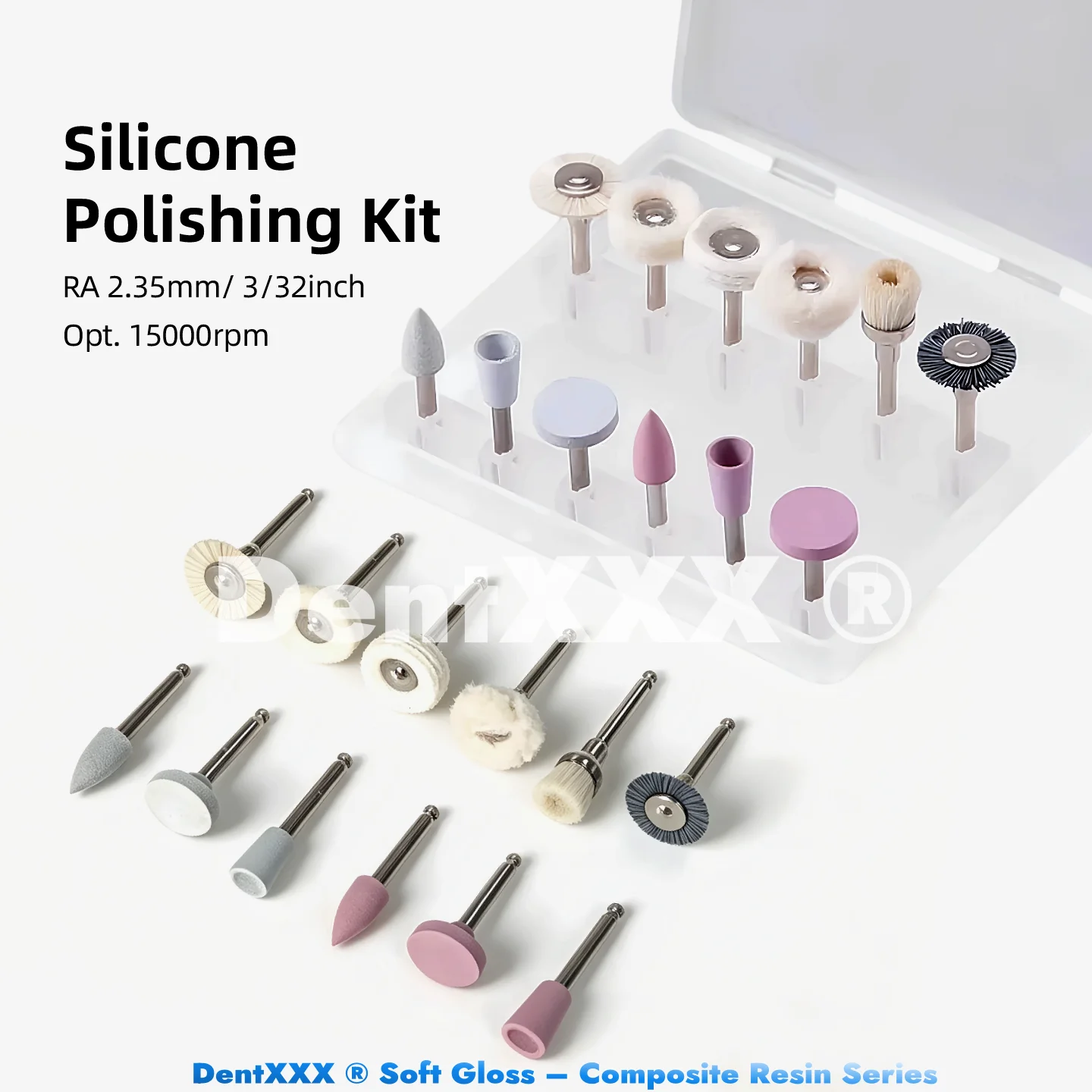 Buy 10 Get 2 Free 12Pcs/Box Polishing Kit, 2.35mm Diameter Silicone Grinding Head Polishing Brush, for Low-Speed