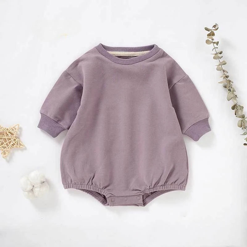

Baby Onesie Boys Girls Autumn and Winter Solid Color Long Sleeve Onesie Newborn Comfortable Warm Onesie