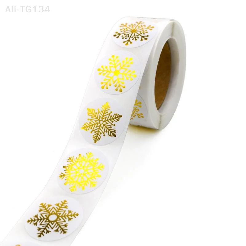 500 Buah/Set Stiker Selamat Natal Transparan Bulat 1 Inci Stiker Liburan Dekorasi Natal Kartu Pesta Pernikahan SHIDWJ