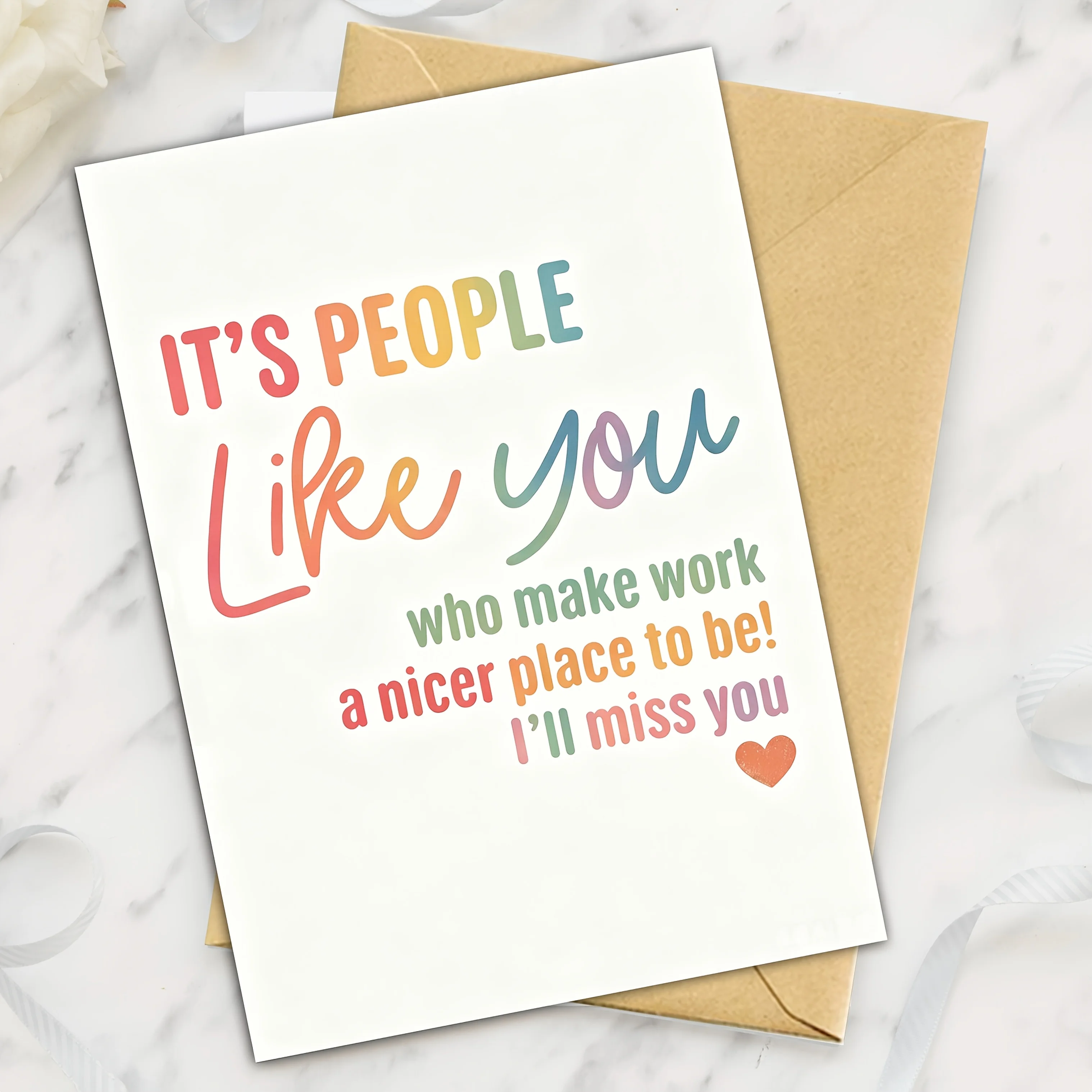 1 Rainbow Gradient Colleague Farewell Greeting Card 