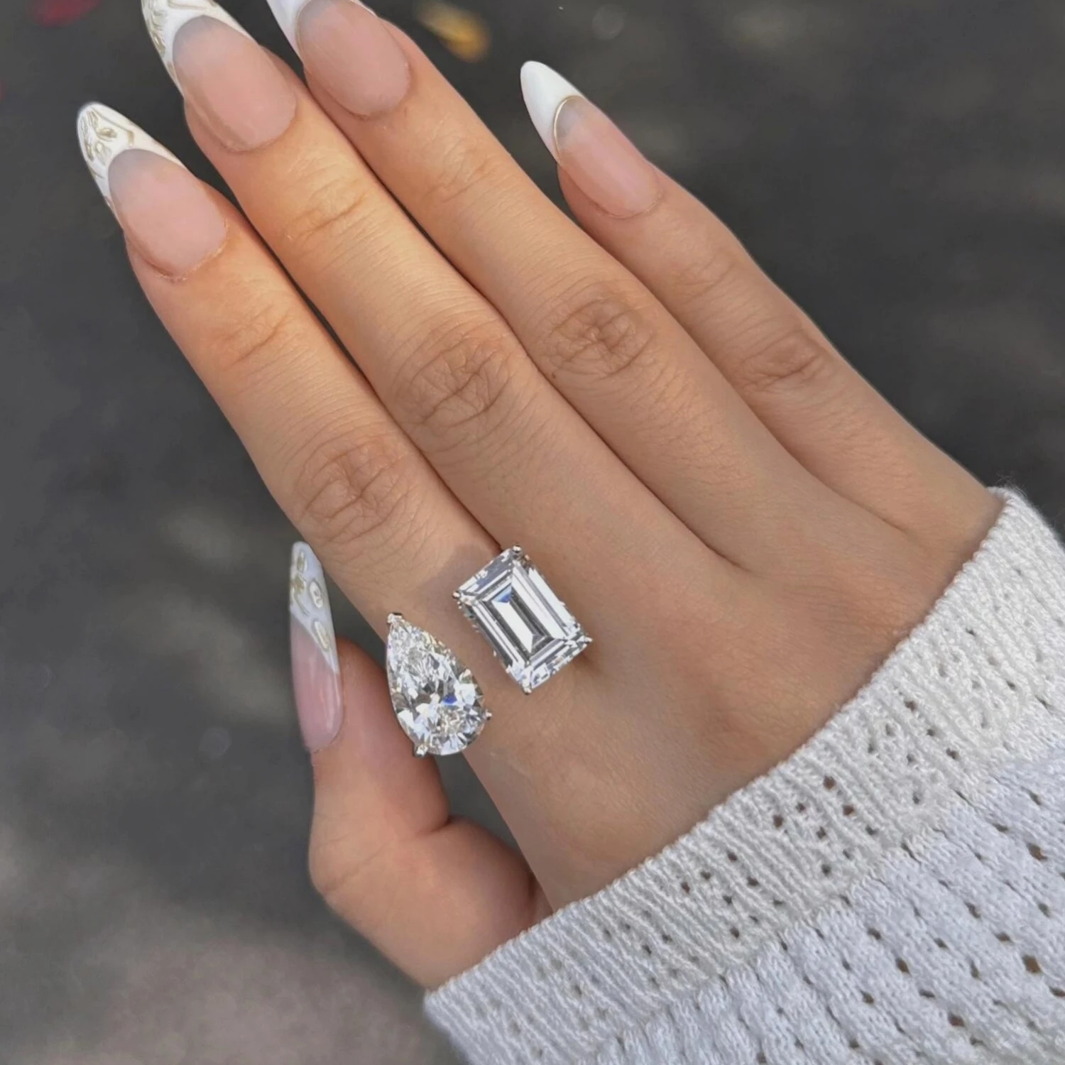 

Новые стерлингового серебра 925 пробы, розовые, белые, грушевидной огранки, сердце, имитация бриллианта, открытые кольца для свадебной вечеринки, ювелирные изделия, рождественские подарки