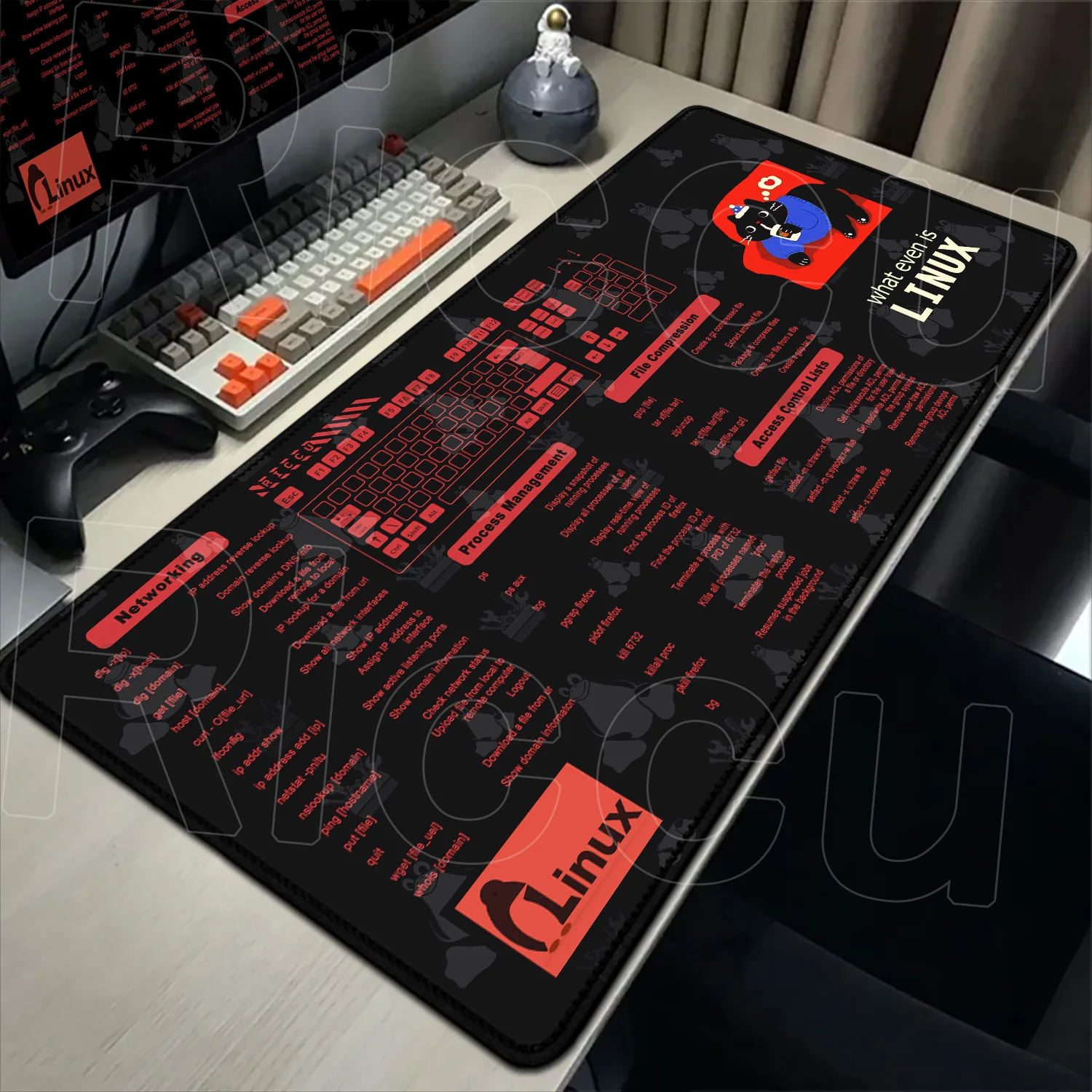 

HD print XXL HD printing Linux Commands Line Mouse Pad shortcut key 400x900mm Mousepad office Mat PC accessories expand Desk Mat