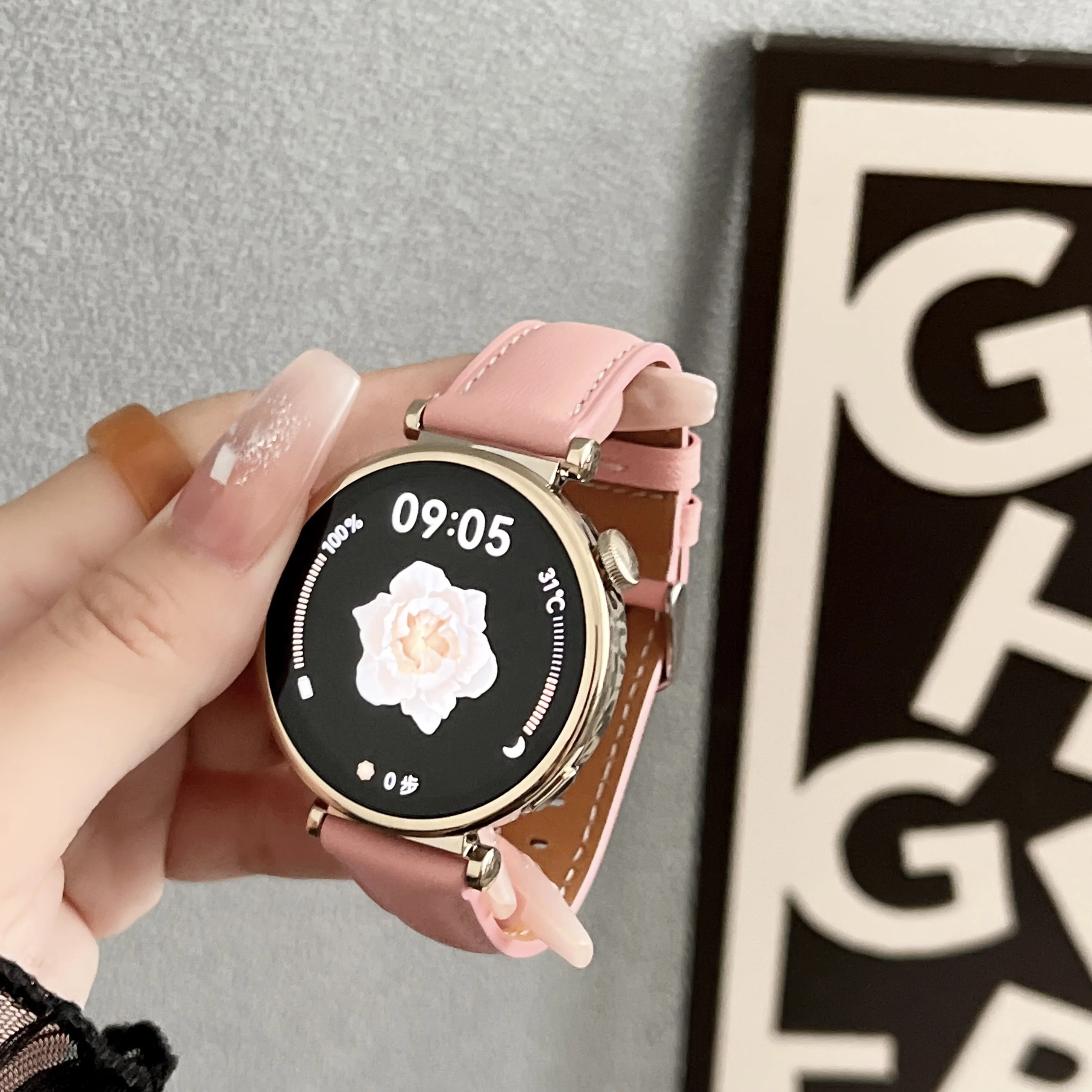سوار ساعة من الجلد للنساء والفتيات ، ساعة ذكية ، ساعة بديلة لساعة (ساعة) ، ساعة (GT4) ، 18 ، 22 ، 41 ، 46 ، حزام ، GT5