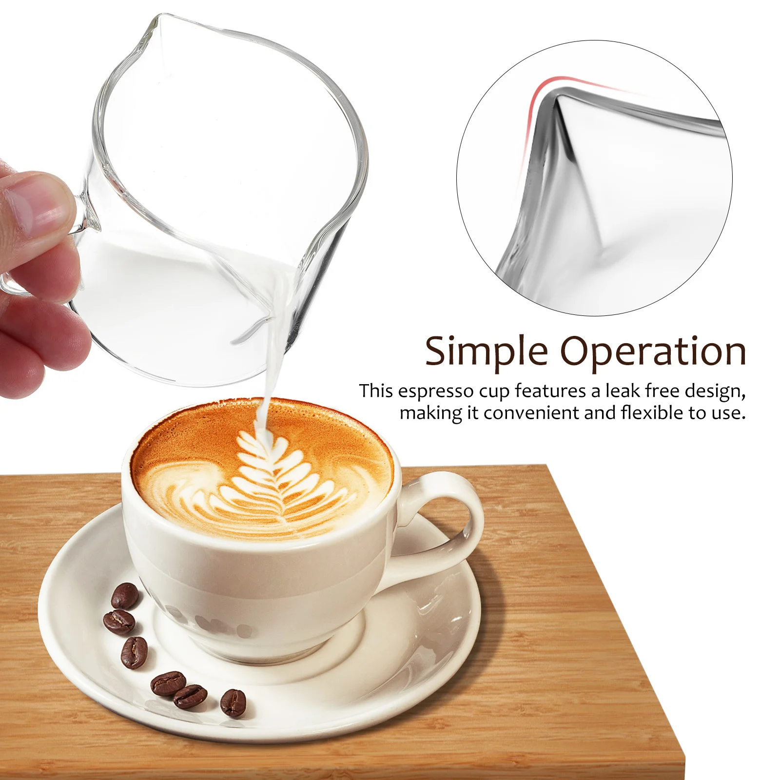 

4 Pcs Milk Espresso Frothing Pitcher Glass Latte Coffee Mixing Cup Clear Small Pitchers