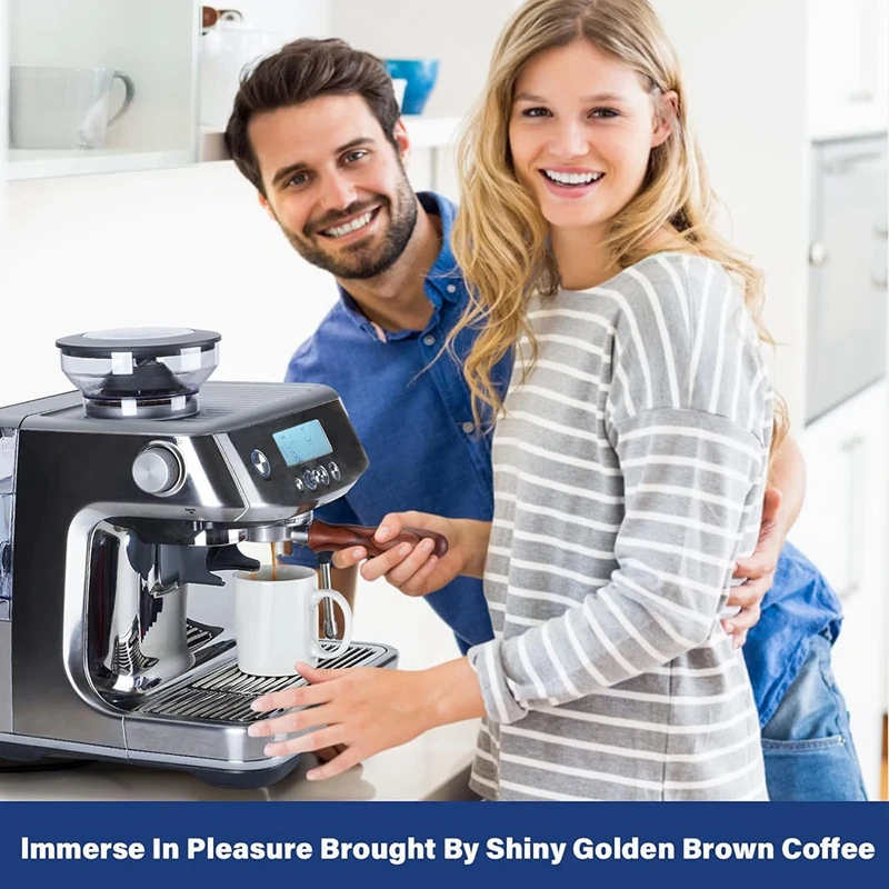 استبدال Portafilter بدون القاع لportafilter ، مصنوع من الفولاذ المقاوم للصدأ والخشب الصلب ، 54 مللي متر