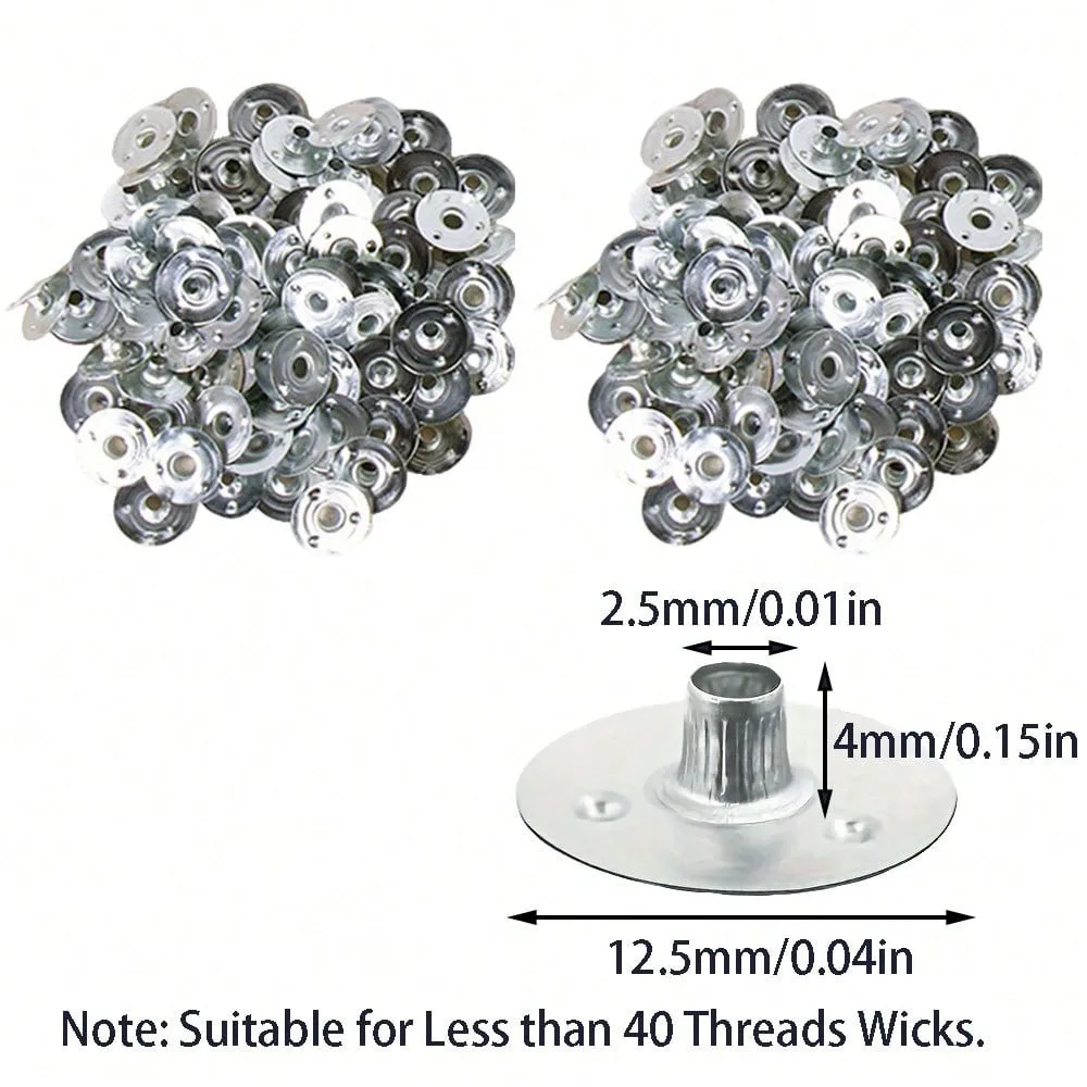 100/200/500/1000 Pack 12.5mm (0.5 Inch) Metal Wicks Holders for DIY Aromatherapy Candles Ideal for Candle Making Enthusiasts