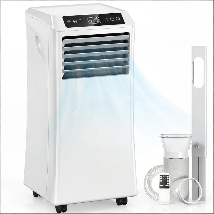 

10000 BTU Portable Air Conditioner for Rooms up to 441 Sq. Ft. 3-in-1 AC Unit with Cooling Fan Dehumidifier Sleep Mode Remote C
