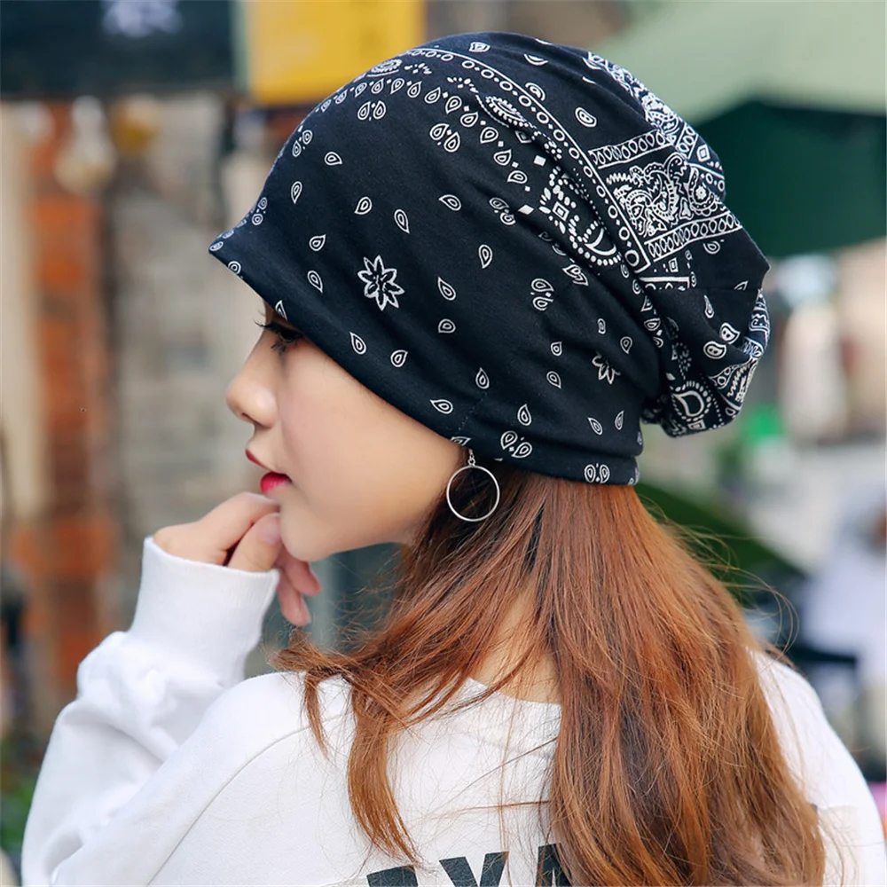 High Quality  Women Beanies Caps Spring Women Beanie Hat For Women Caps 2 Way To Wear Bonnet Festival Gifts