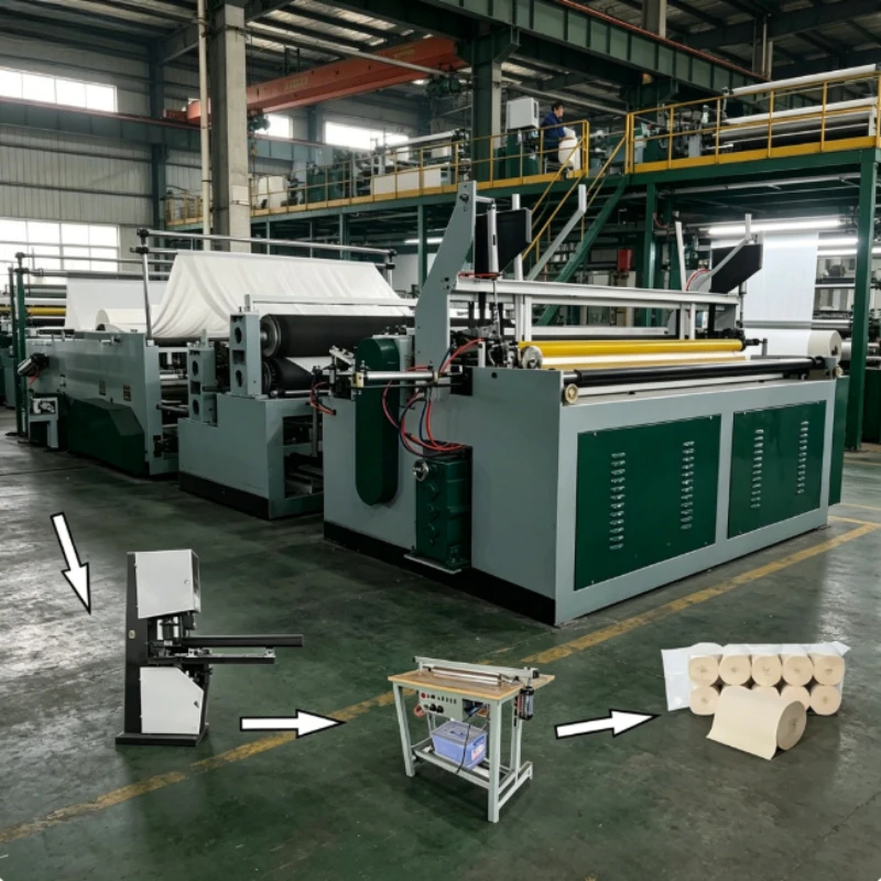 Stable Transmission Fully Automatic Toilet Paper Machine Production Line Continuous Mass Tissue Roll Processing Line