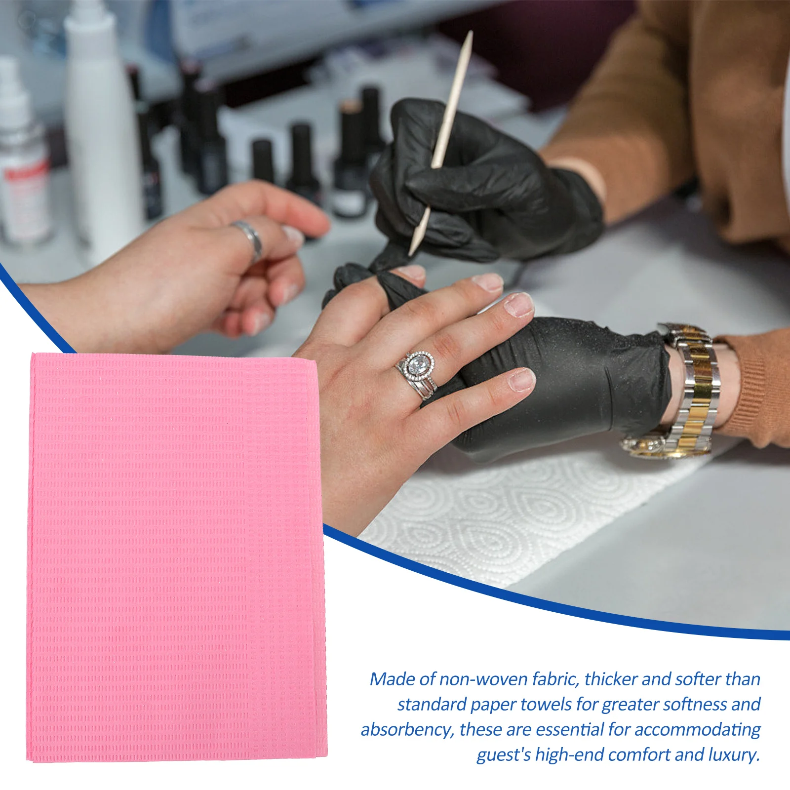 

Nail Cushion Mat Paper Towel Towels Disposable for Salon Polish Remover Pads Hand