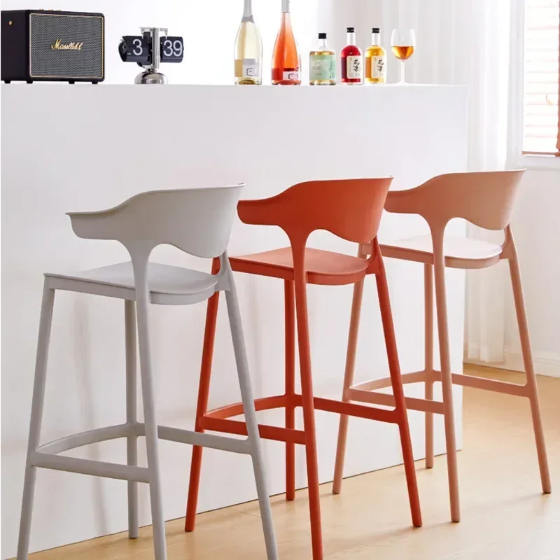 Modern Nordic Plastic Dining Chairs, Creative Bar Stools, Cash Register Chair, Stylish Seating, Home, Designer