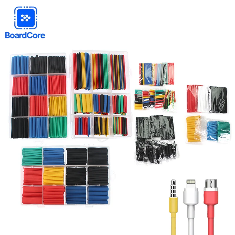 127-750pcs Heat-shrink Tubing Thermoresistant Tube Heat Shrink Tubing Kit Assorted Pack Diy Insulation for Cables Shrink Wrap