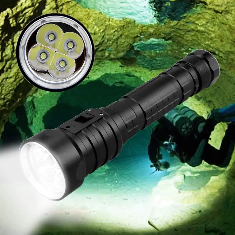 Diving Flashlight Bright LED Submarine Lights Safety Lights Waterproof Underwater Torch Diving Outdoor Under Water Sport Diving