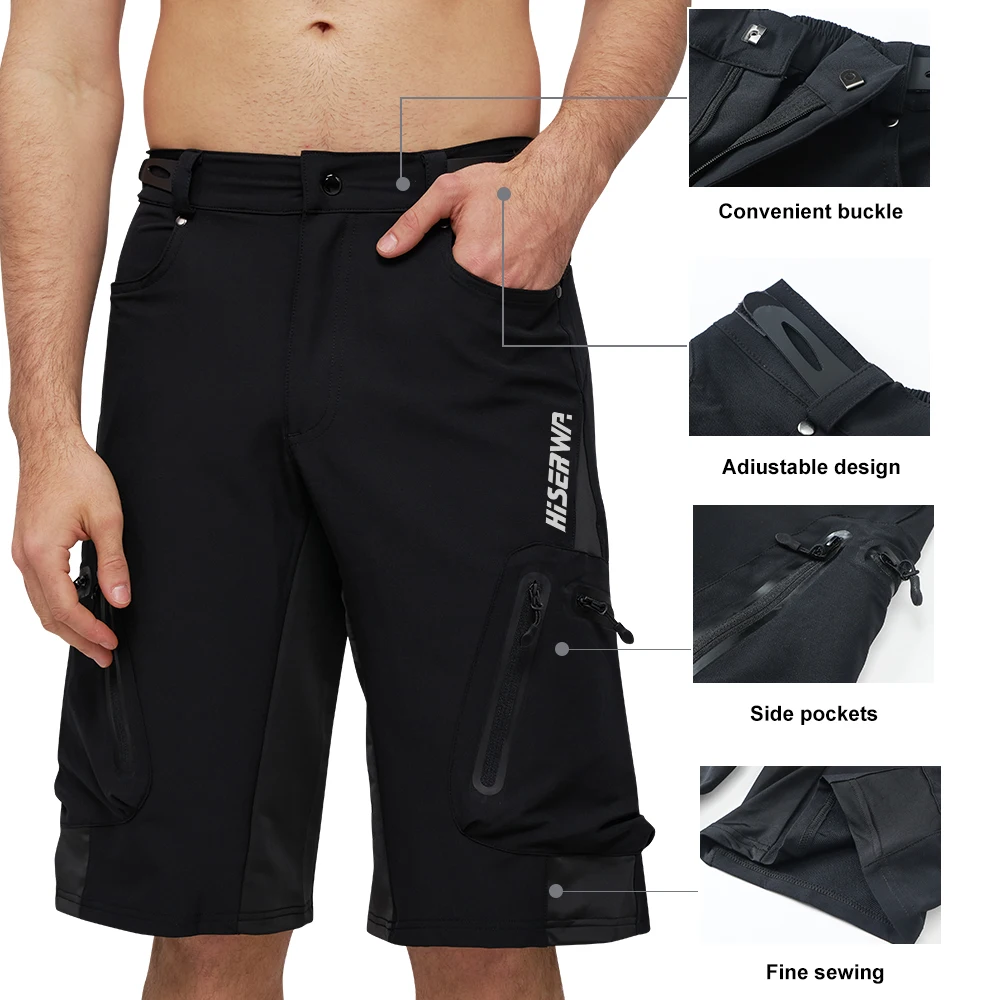 Men Mountain Bike Downhill Shorts Multi-Pockects Breathable Loose Motocross MTB Shorts BMX ATV Downhill Pants  Racing Shorts