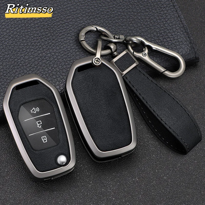 Alloy Car Key Case Cover for SAIC MAXUS T60 Smart Remote Keyless Auto Protect Shell Fob Skin Holder Accessories Car-styling