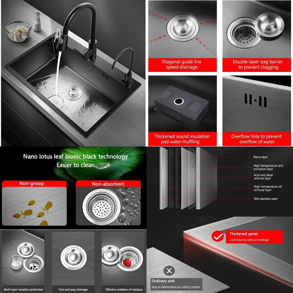 

Stainless Steel 3-Hole Kitchen Sink, 16 Gauge, Single Bowl, Drop-In/Topmount, Farmhouse Style with Accessories, 19.7x17.7 inches
