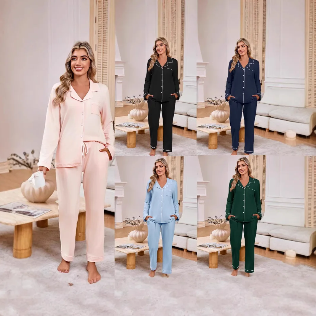 

Women's Long Sve Button up ket Cardigan Set Comfortable Home Clothes Autumn Winter Season round Ne Other Material Hom...