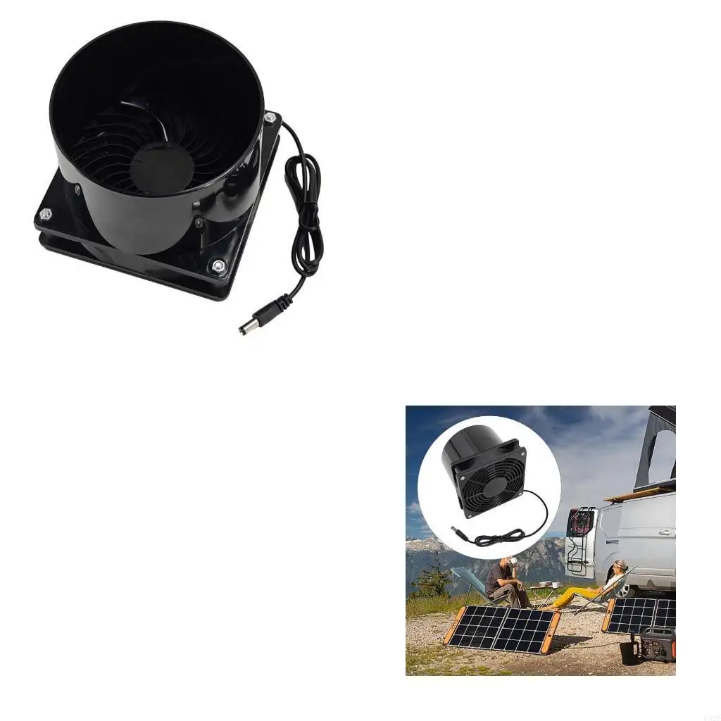 

P82E 12V Ventilator, Solar Panel Powered Fan for Dog, Chicken House, Greenhouse