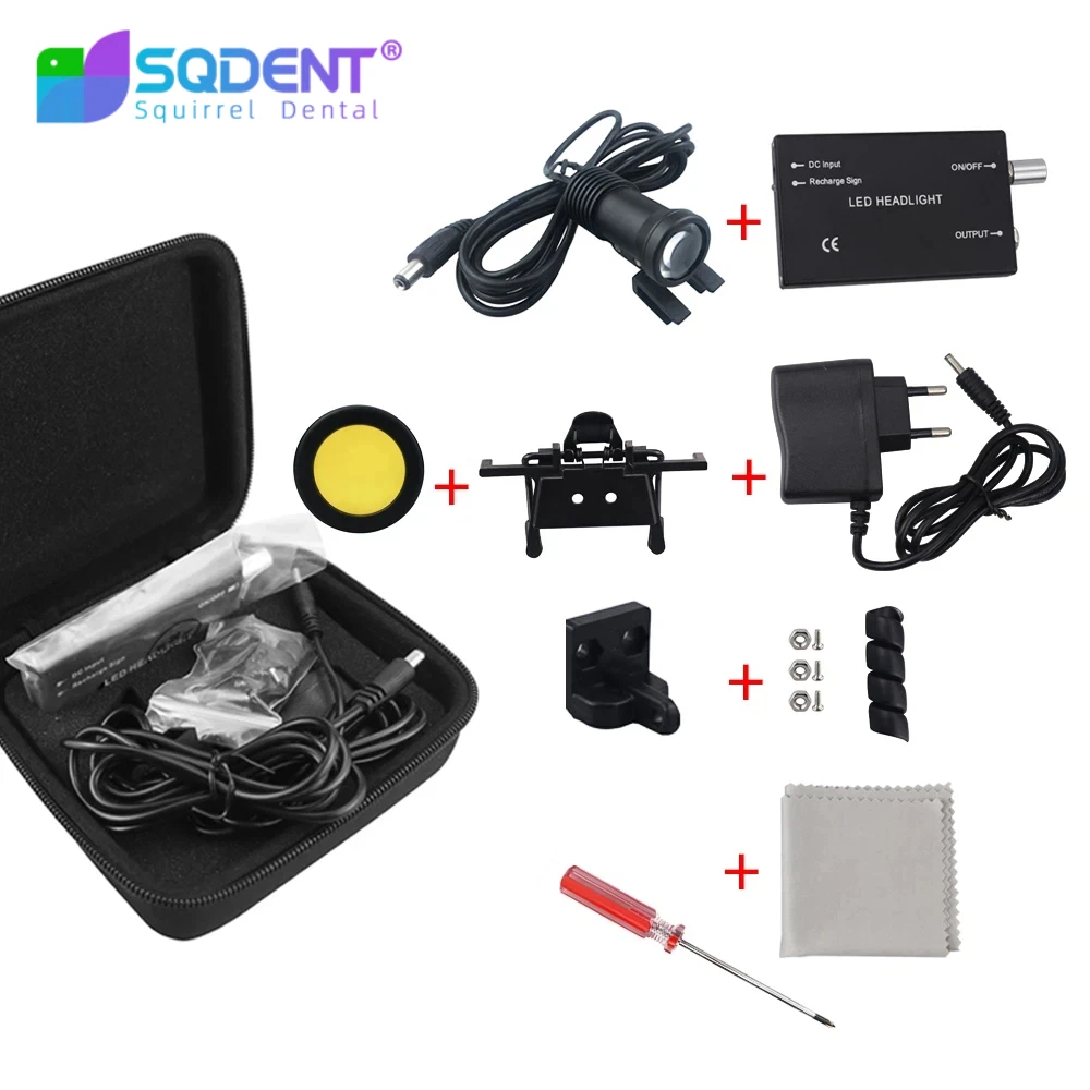 SQDENT 5W LED Dental Loupe Headlight Dentist Head Spotlight Surgical Lab Use Headlamp Surgery Equipment Tools