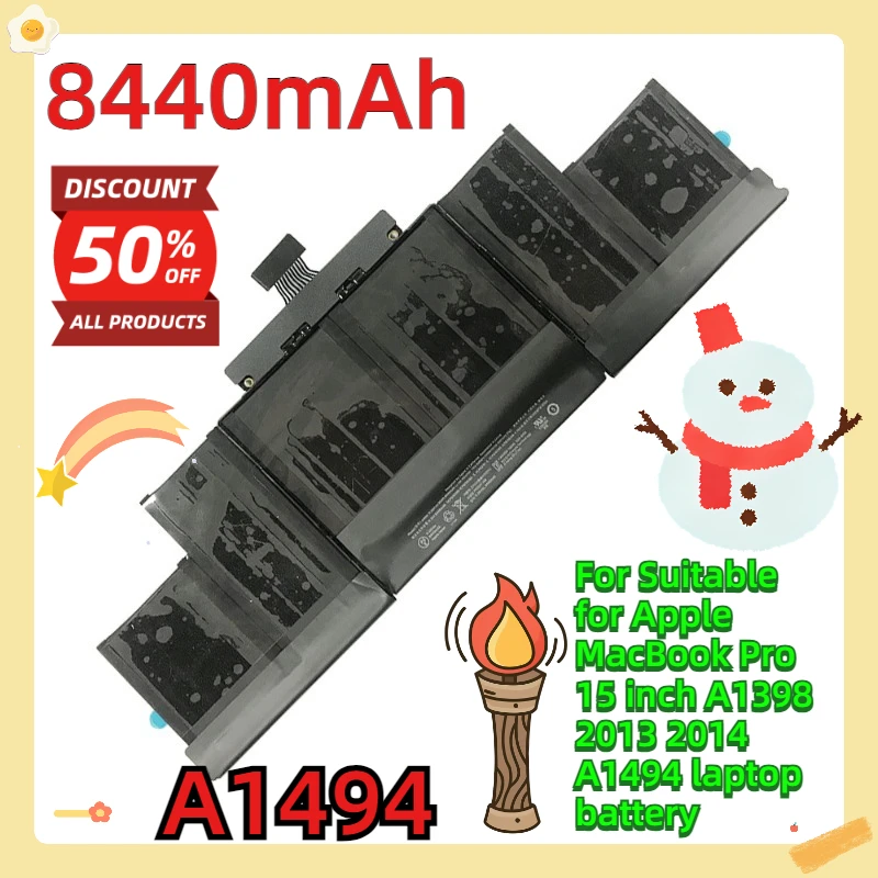 

For Apple MacBook Pro 15 Inch A1398 2013 2014 A1494 Laptop Battery