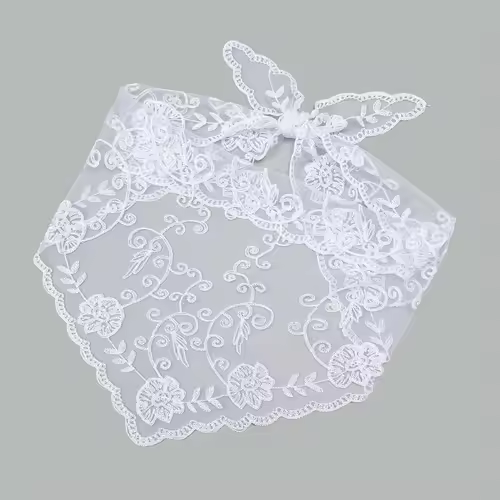 Elegant Lace Scarf Hollow Out Embroidery Foulard Bandana Solid Color Triangular Scarf Thin Vintage HandkerChiefs for Hair Woman - Image 14