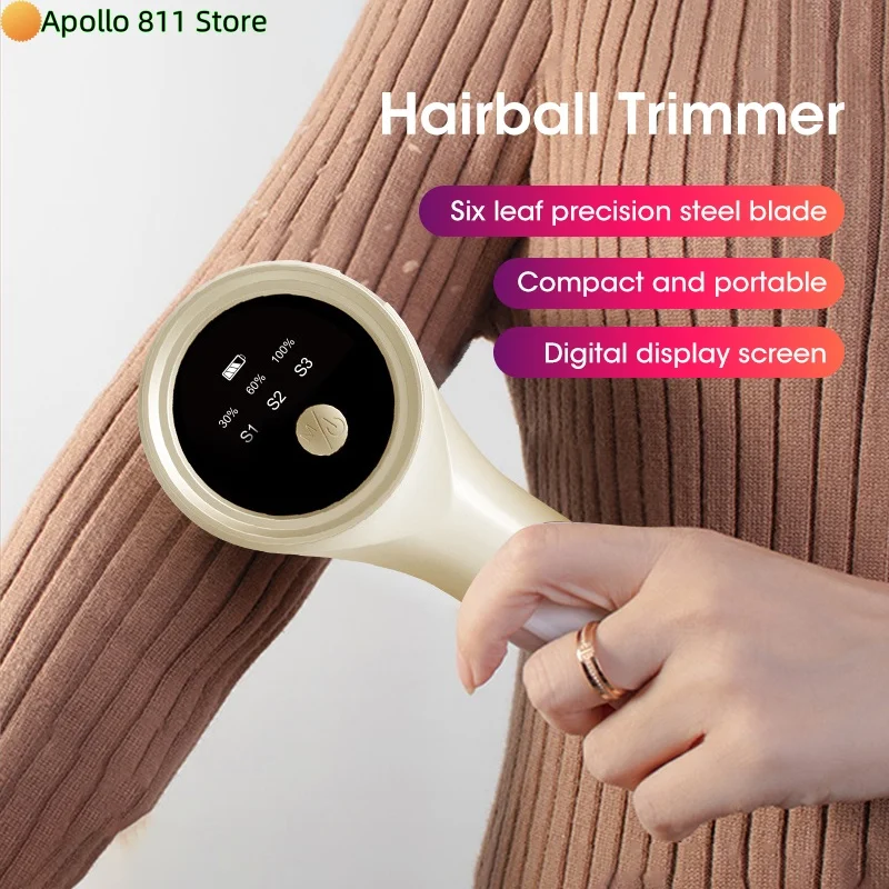 Hairball Trimmer White For Sweaters, Comforters, Throw Pillows, Bedding, Curtains, Sofas, USB-Charged Lint Remover