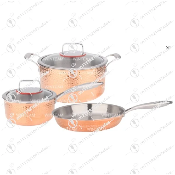 Multifunctional Multi-layer Copper Cookware Set Uncoated Pot Cookware