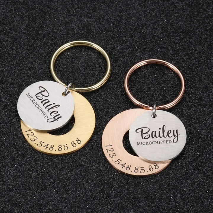 Personalized Engraving Pet ID Tags Anti-lost Dog ID Tag Identification Customized Pet Name Puppy Collar Dog Cat Tag Pet Supplies