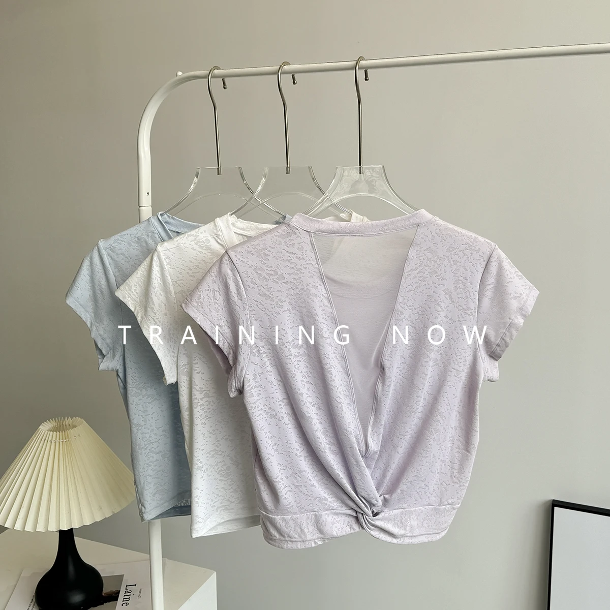 

Yoga suit short-sleeved women's summer high-end mesh breathable morning jogging quick drying clothes Pilates fitness exercise