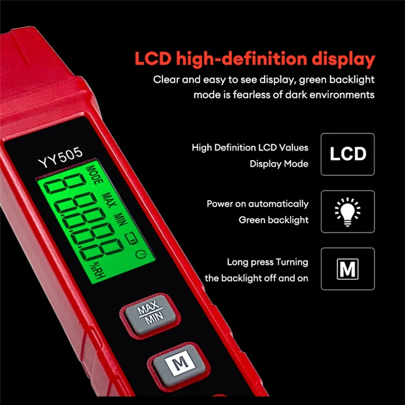 【Acquista così basso!】Rilevatore di umidità digitale portatile transfrontaliero per display in gesso con malta cementizia di pino e legno