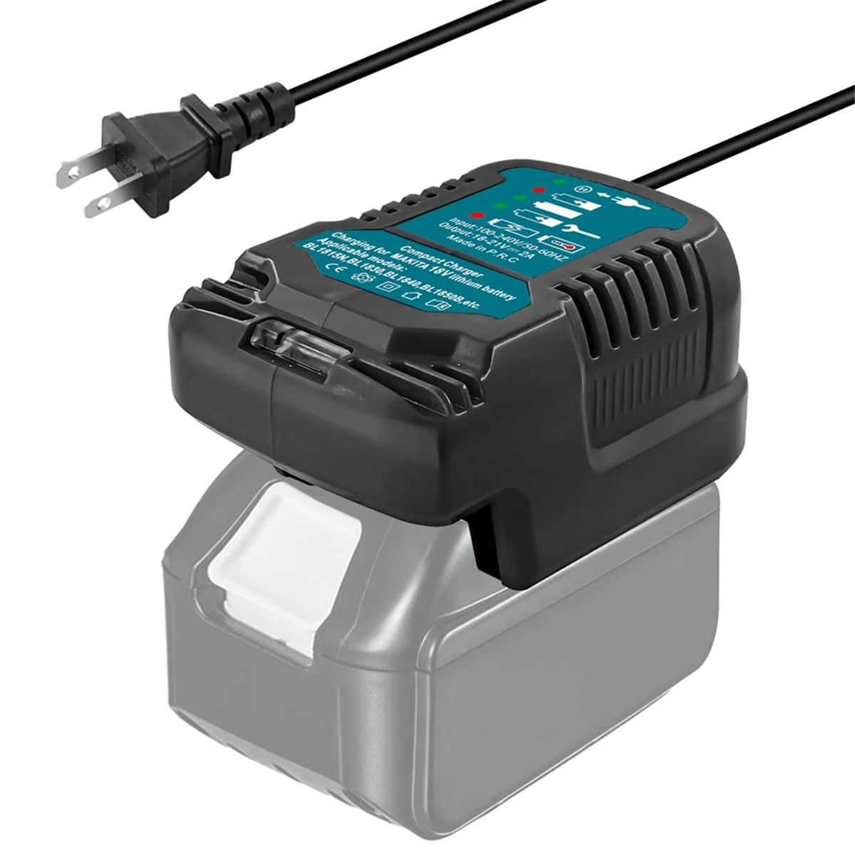 Replace for Makita 18V Mini Charger DC18RC Replace Charger for Makita Lithium Batteries BL1860 BL1450 BL1830 US Plug