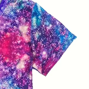 نسائي كم قصير فستان طباعة رقمية مرصع بالنجوم يونيكورن رقبة مستديرة كاجوال أفضل 8 فساتين حفلات للأطفال - رقم 1