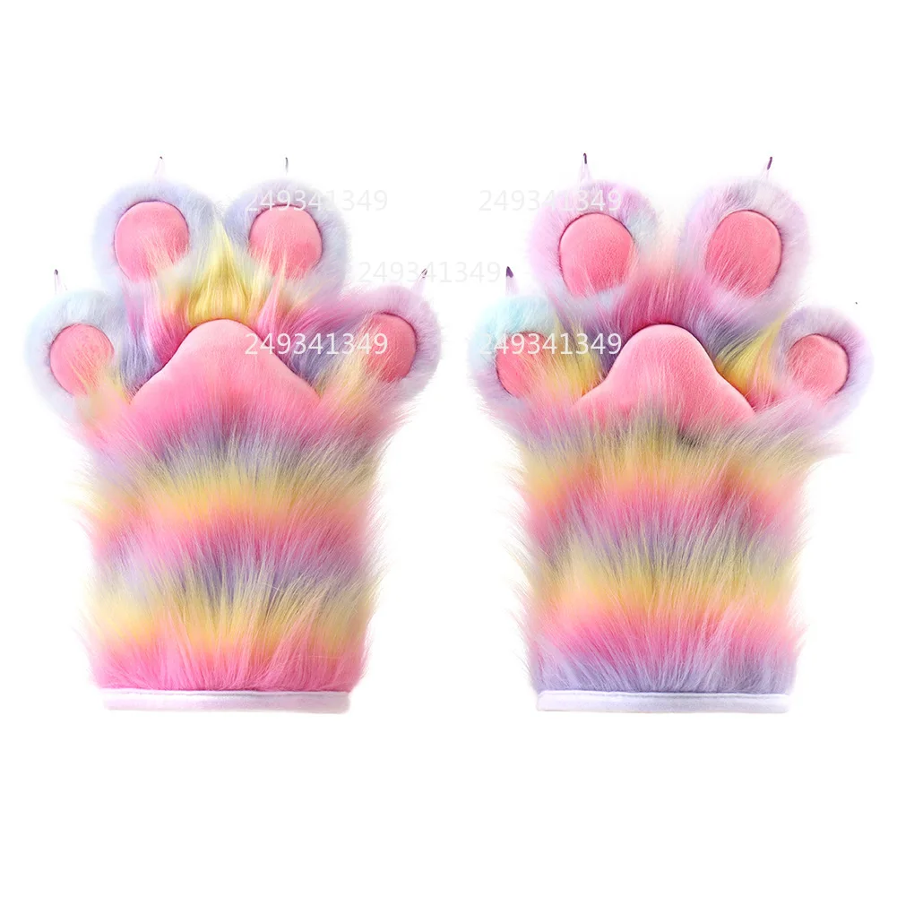 Animal Plush Claws Nails Gloves Cosplay Props Anime Con Stage Costumes Accessories For Woman Party Performance Dress Up Gloves