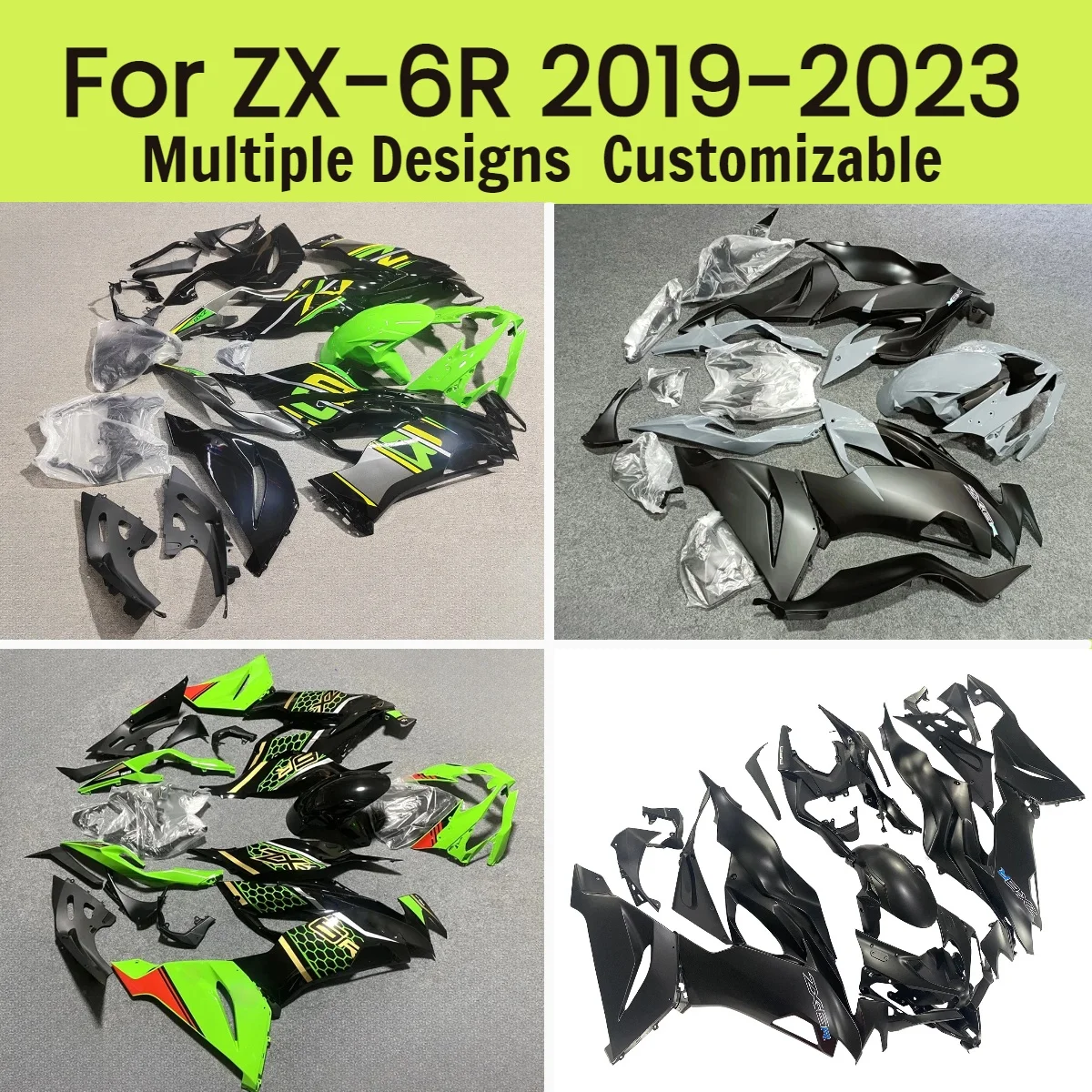 

Injection Fairings ZX6R 2019-2023 Aftermarket Motorcycle Body Parts Set Fairing Kit for Kawasaki ZX 6R 19-23