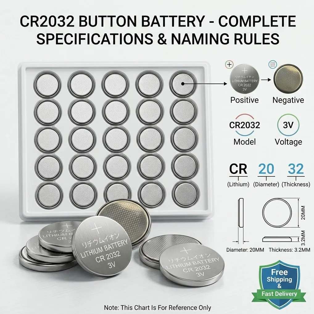 

CR2032 3V Lithium Button Batteries 25/50PCS Coin Cell for Remote Control Watch Calculator Toy Car Key Alarm Clock Electronic