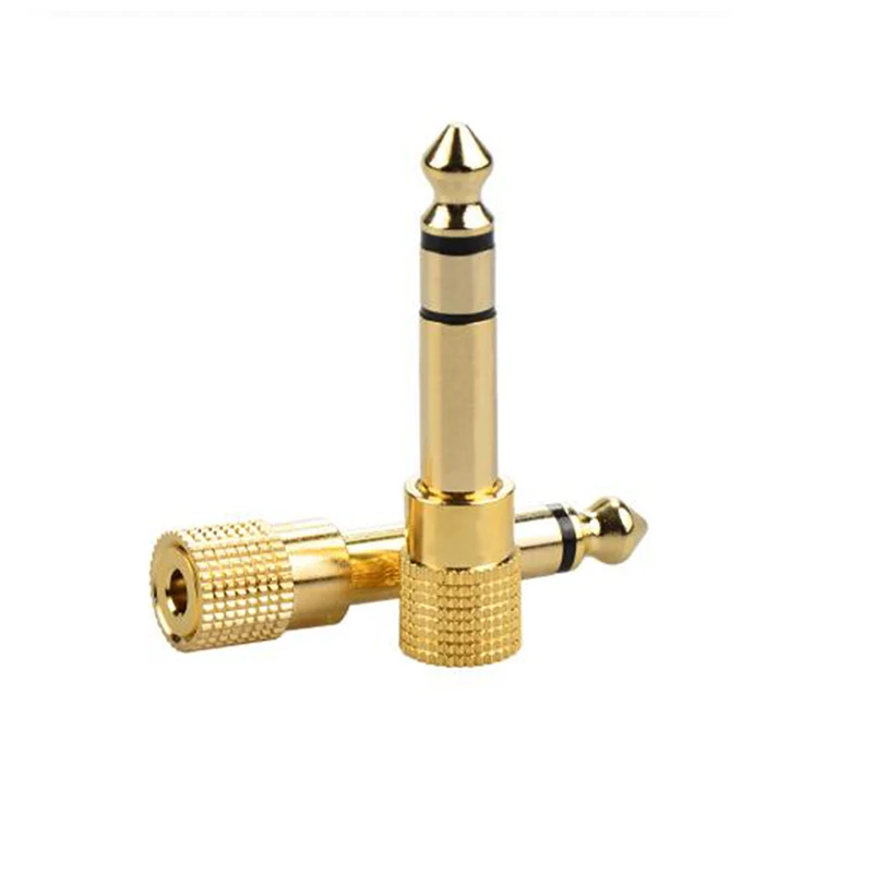 Audio 6.5 to 3.5 Adapter Microphone Mic Headset 3.5mm Female to 6.35 Male Plug Small to Large